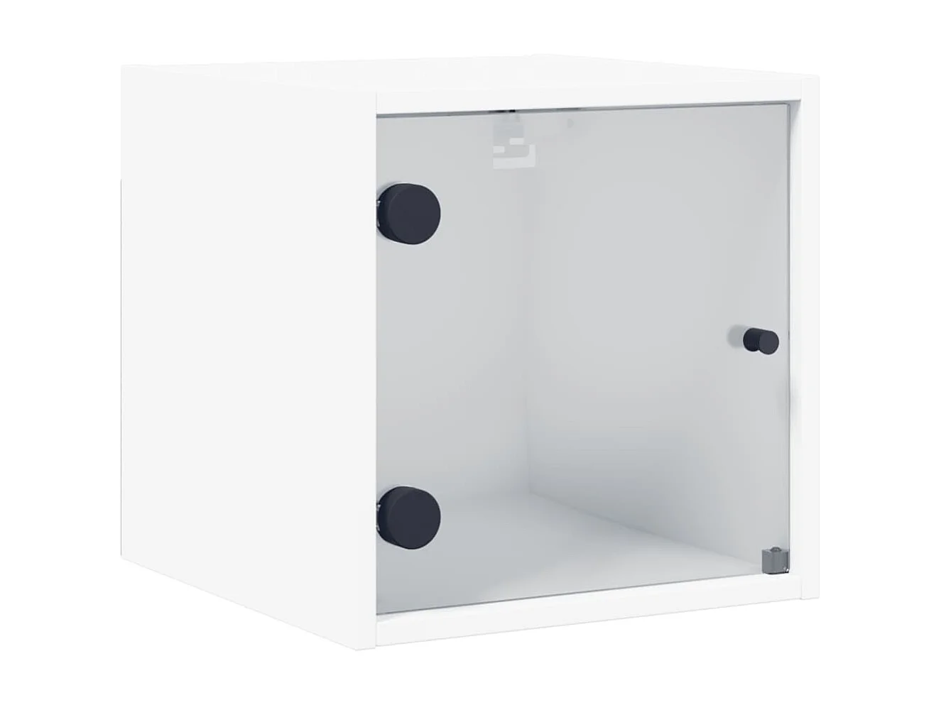 Table de chevet avec porte en verre blanc 35x37x35 cm