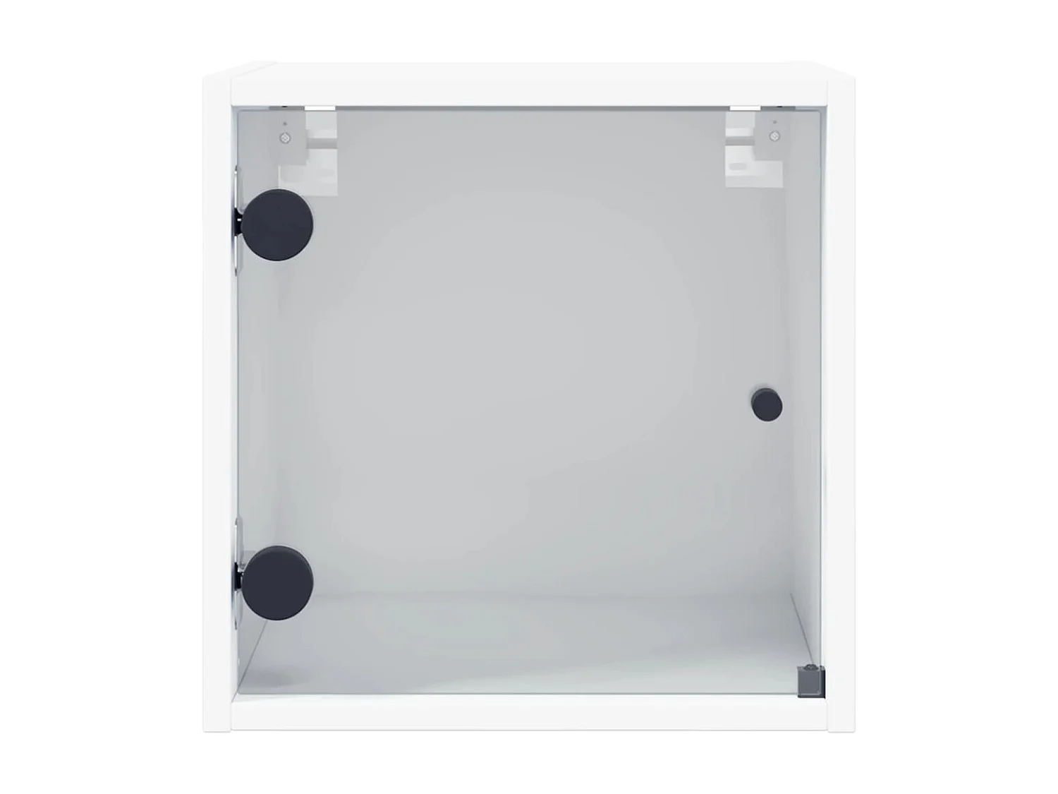 Table de chevet avec porte en verre blanc 35x37x35 cm