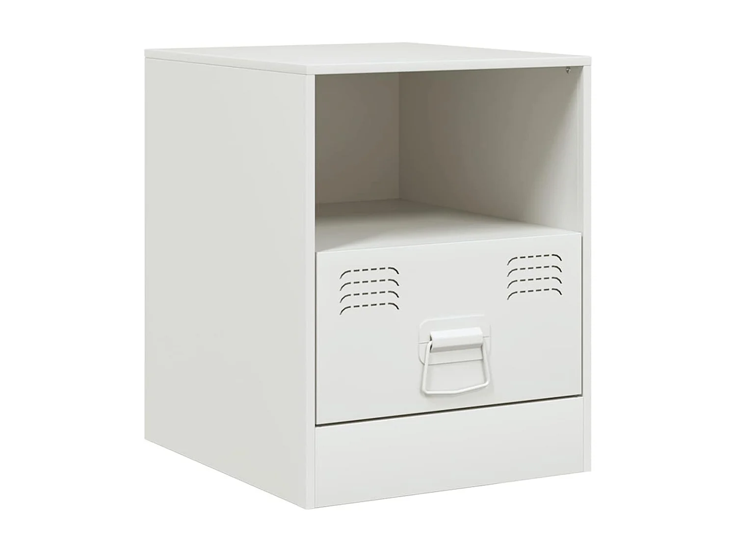 Table de chevet blanc 34,5x39x44 cm acier