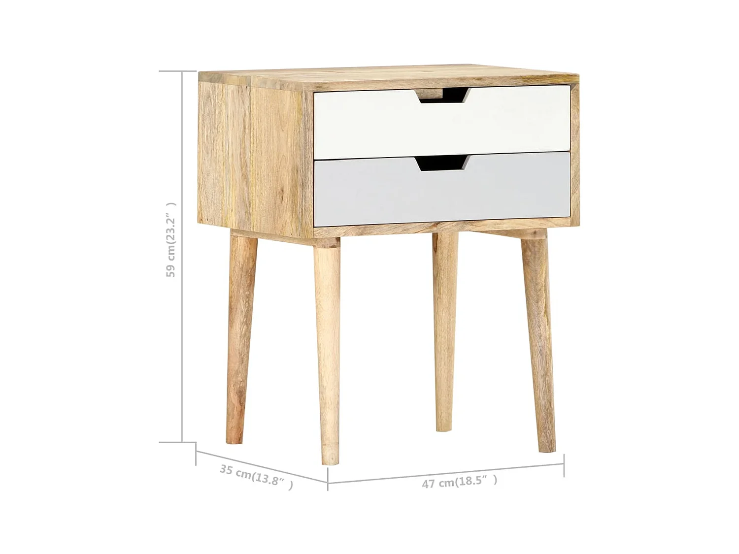 Nachtkastje 47x35x59 cm Massief mangohout