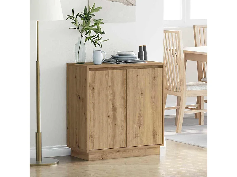 Buffet LED Chêne Artisan 71x34,5x75 cm en bois d'ingénierie