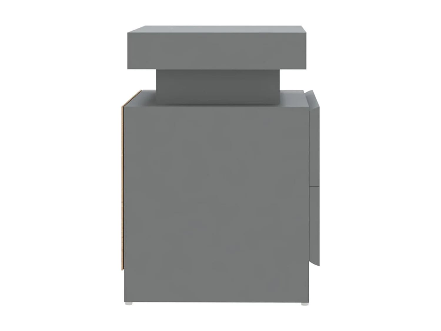 Comodino grigio 45x35x52 cm in legno ingegnerizzato