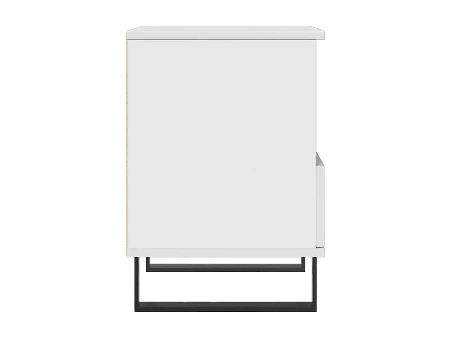 Comodino Bianco lucido 40x35x50 cm Legno composito