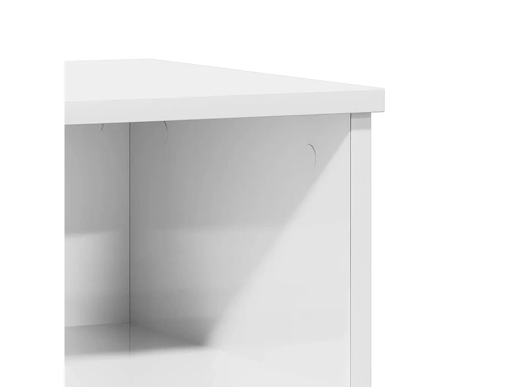 Comodino Bianco lucido 40x35x50 cm Legno composito