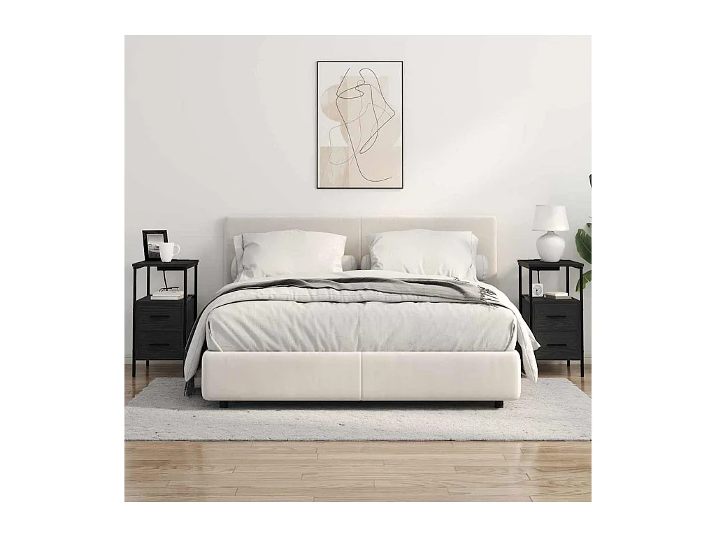 Armoires de chevet avec tiroir 2 pcs Chêne noir 30 x 48 x 61 cm