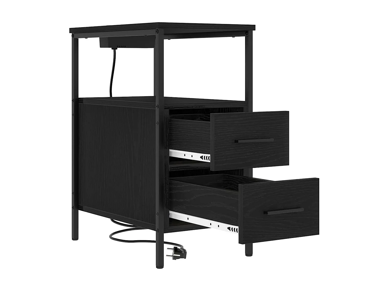 Armoires de chevet avec tiroir 2 pcs Chêne noir 30 x 48 x 61 cm