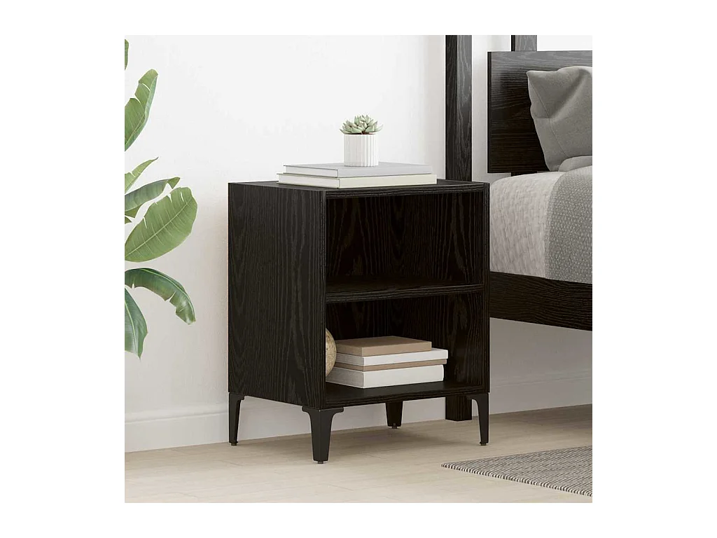 Cabinet de chevet Chêne noir 40x30x50 cm Bois reconstitué