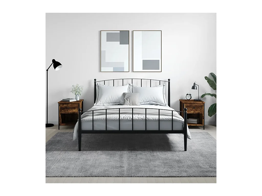 Tables de chevet 2 pcs chêne fumé 40x42x50 cm bois ingénierie