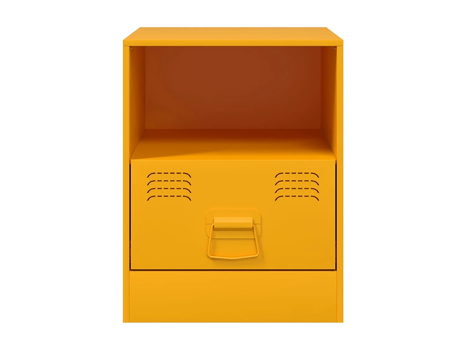 Nachtkastjes 2 stuks mosterdgeel 34,5x39x44 cm staal