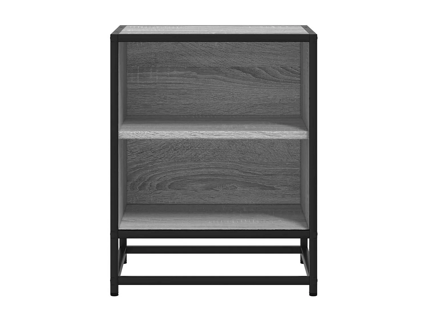 Mesita de noche Sonoma gris 40x31x50 cm madera contrachapada metal