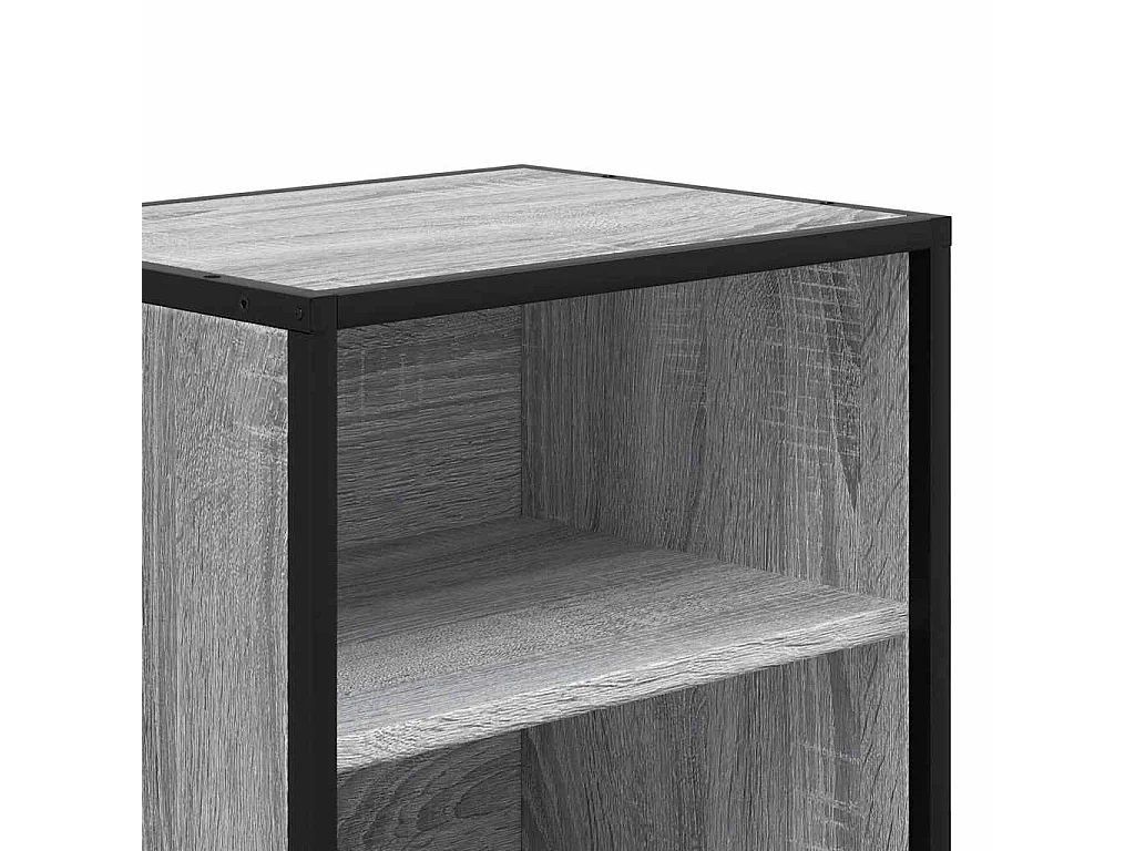 Mesita de noche Sonoma gris 40x31x50 cm madera contrachapada metal