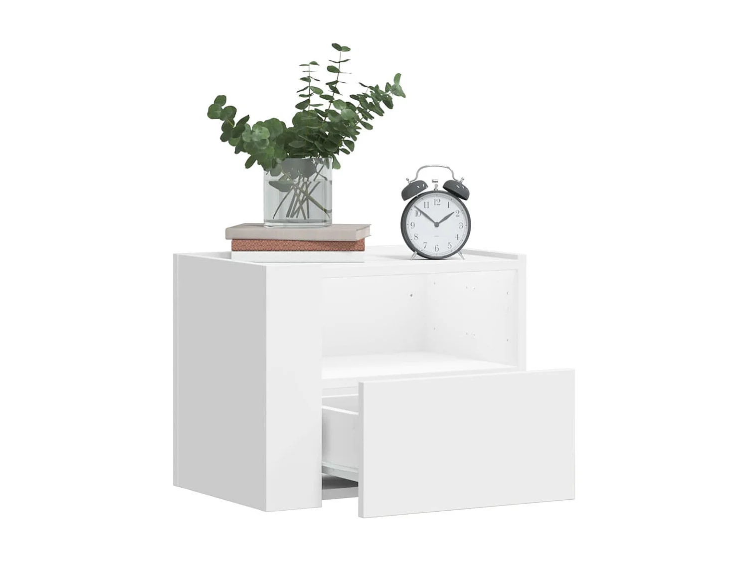 Mesita de noche de pared blanca 45x30x35 cm