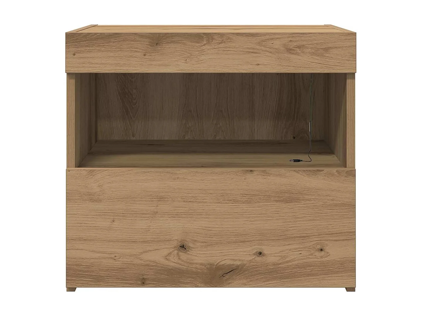 Table de chevet avec lumières LED Chêne artisanal 50x40x45 cm