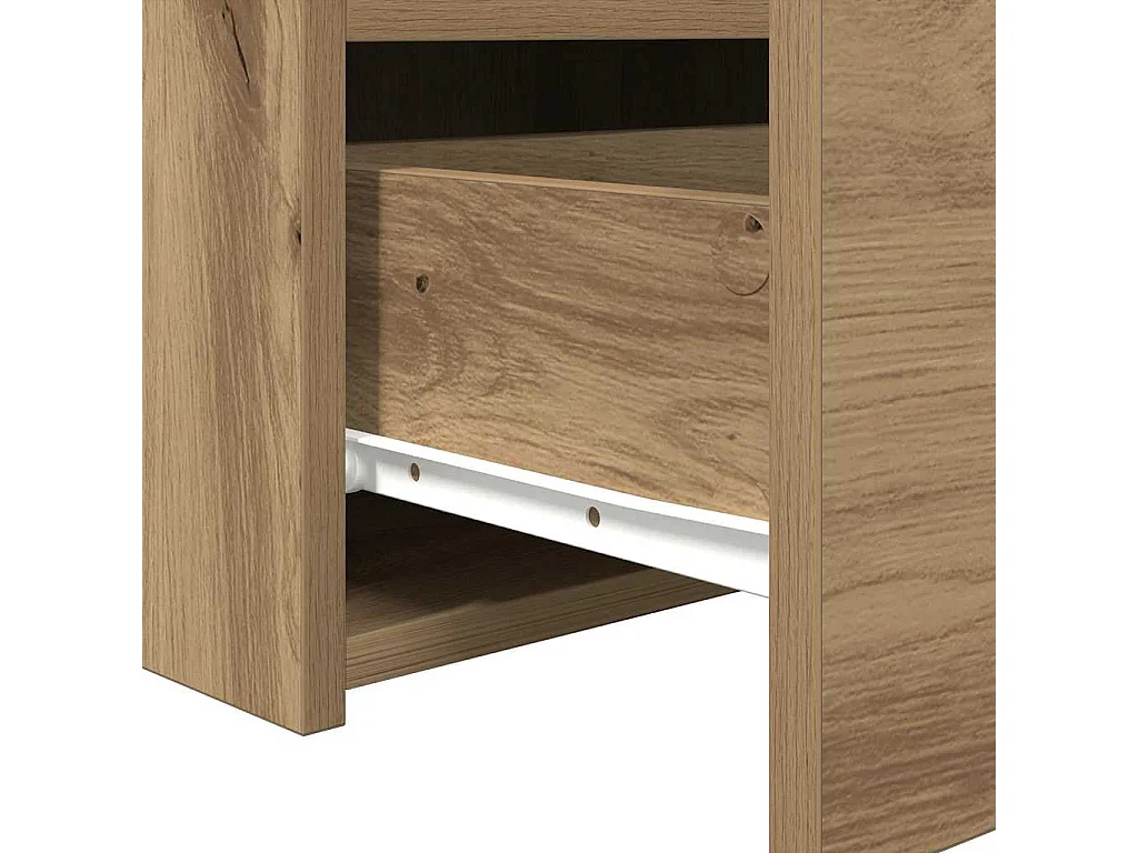 Table de chevet avec lumières LED Chêne artisanal 50x40x45 cm