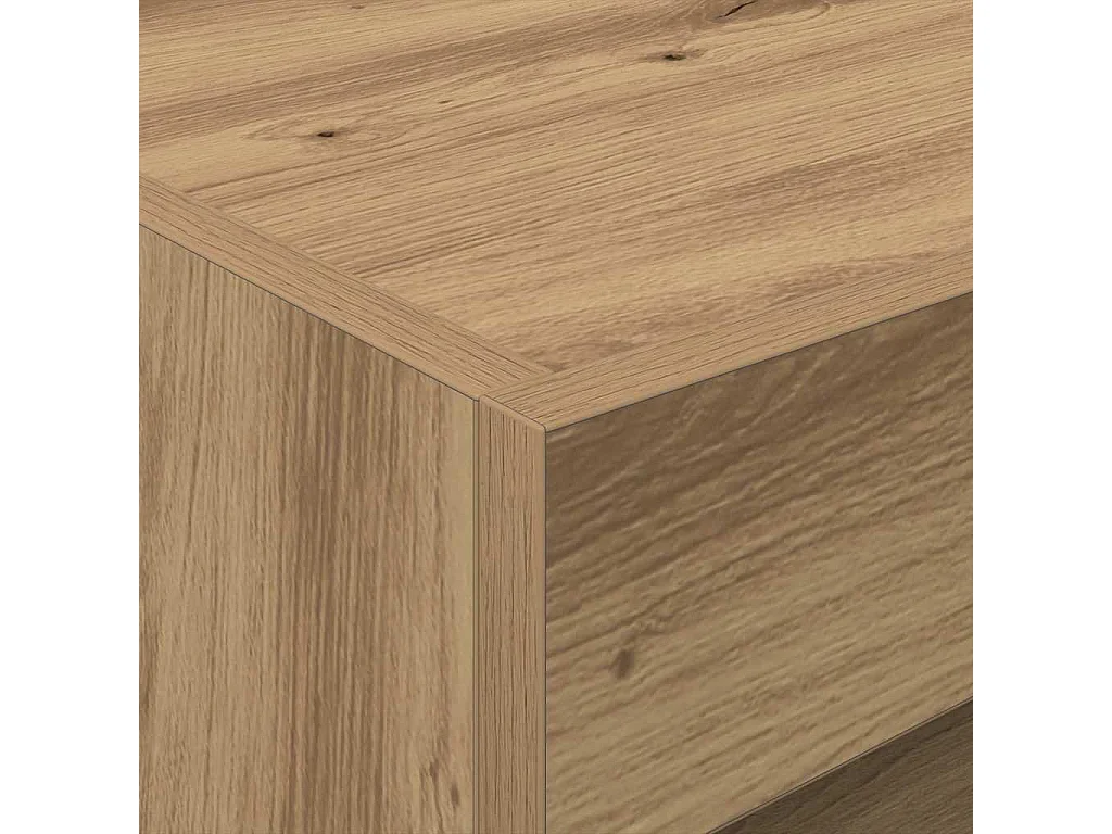 Table de chevet avec lumières LED Chêne artisanal 50x40x45 cm