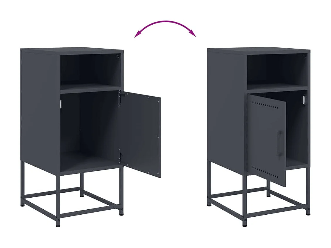 Tables de chevet 2 pcs anthracite 36x39x78 cm acier