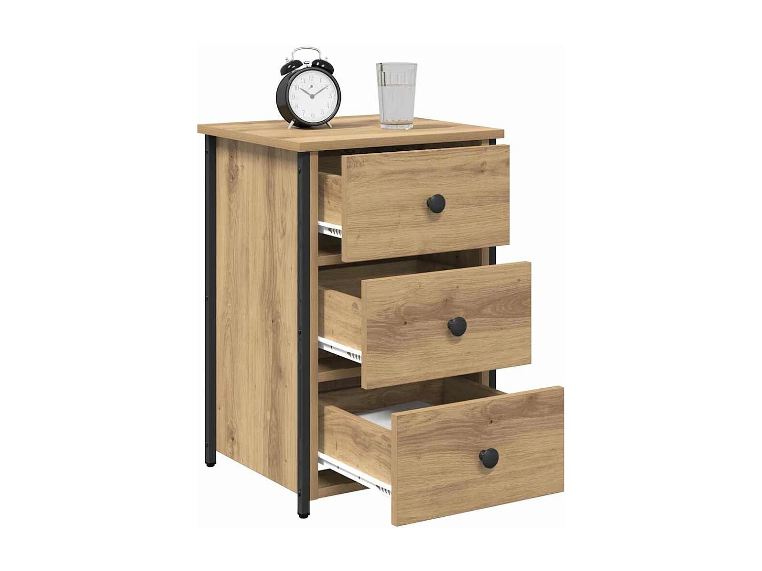 Mesitas de noche de roble hechas a mano Madera de ingeniería de roble hecha a mano