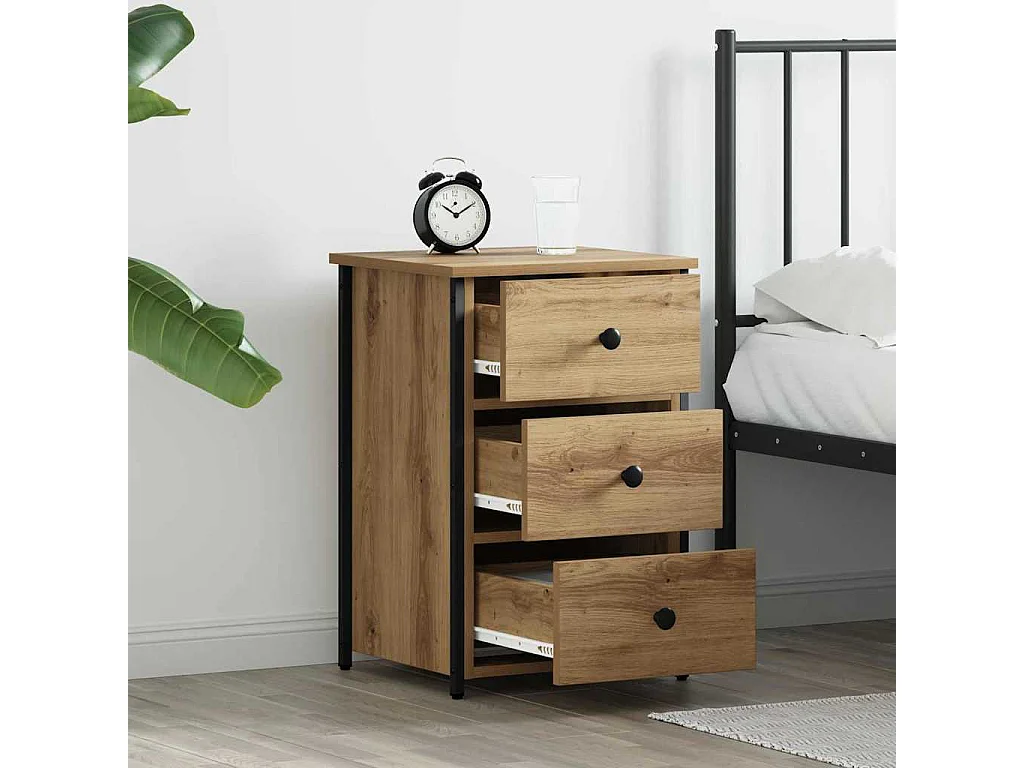 Mesitas de noche de roble hechas a mano Madera de ingeniería de roble hecha a mano