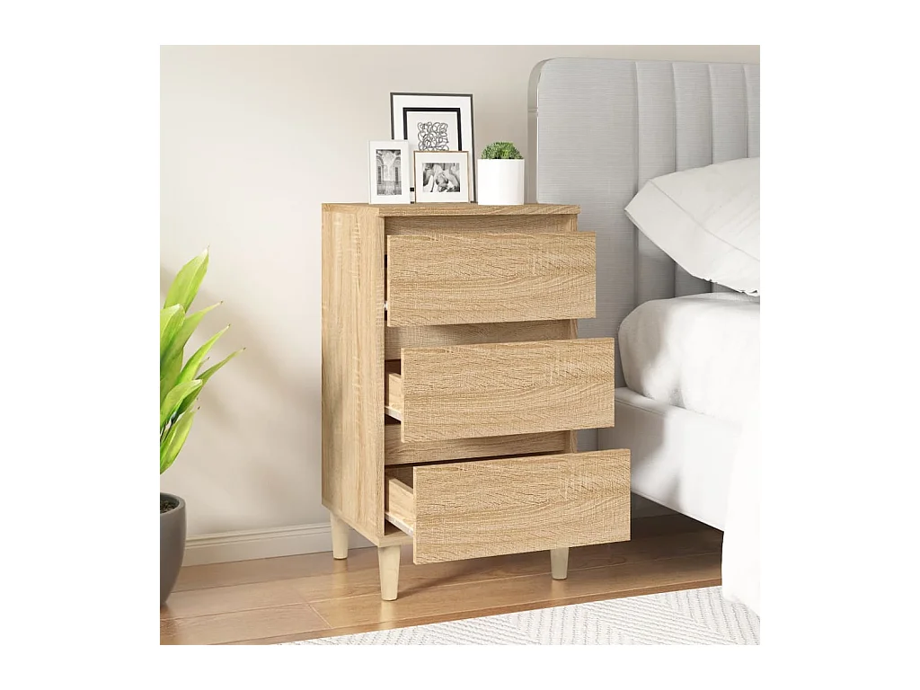 Table de chevet chêne sonoma 40x35x70 cm bois d'ingénierie