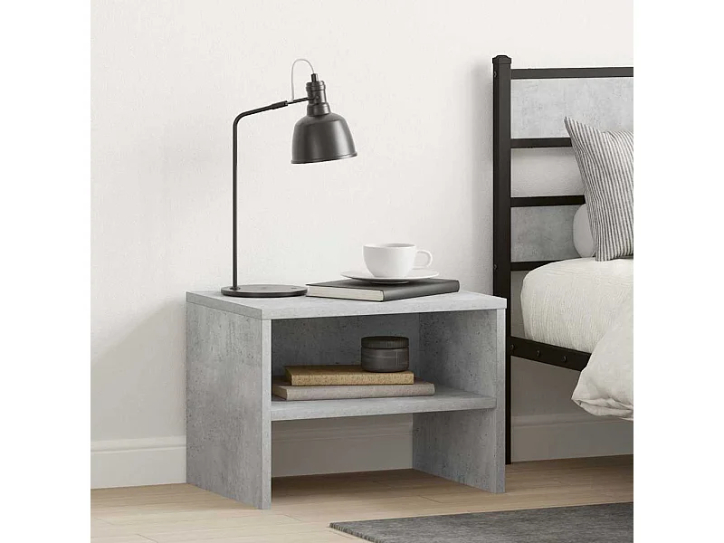 Table de chevet Gris béton 40x30x30 cm Bois ingénierie