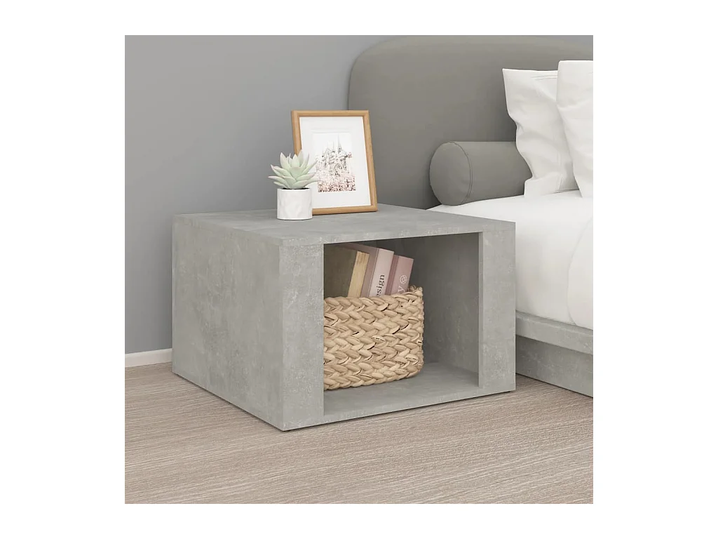 Table de chevet Gris béton 57x55x36 cm Bois d'ingénierie
