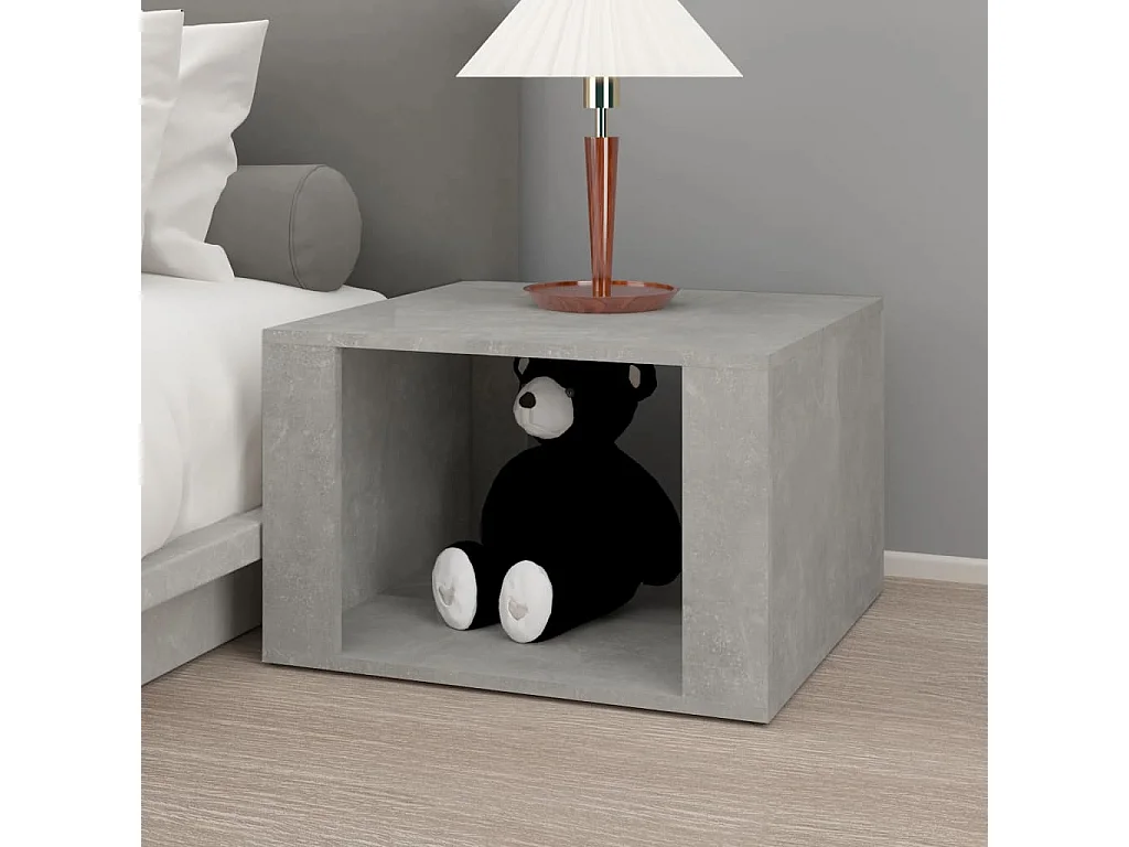 Betongrijs nachtkastje 57x55x36 cm bewerkt hout