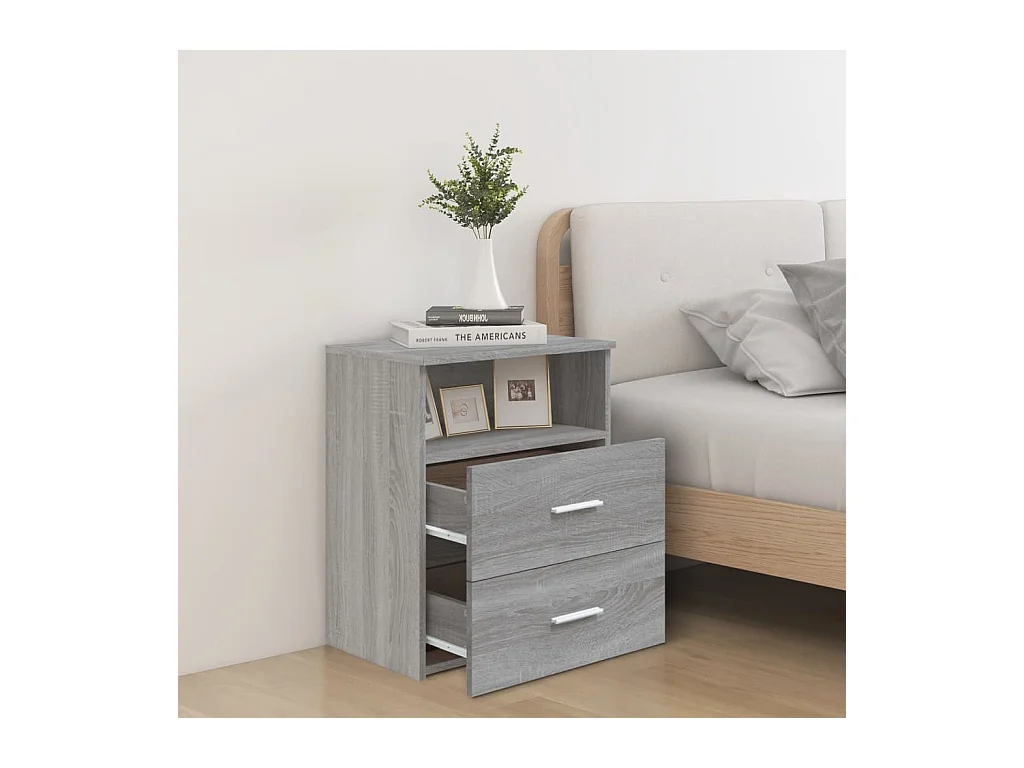 Comodino grigio Sonoma 50x32x60 cm