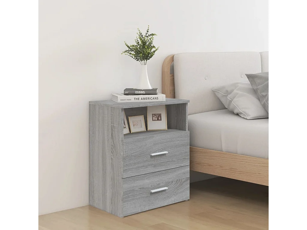 Comodino grigio Sonoma 50x32x60 cm