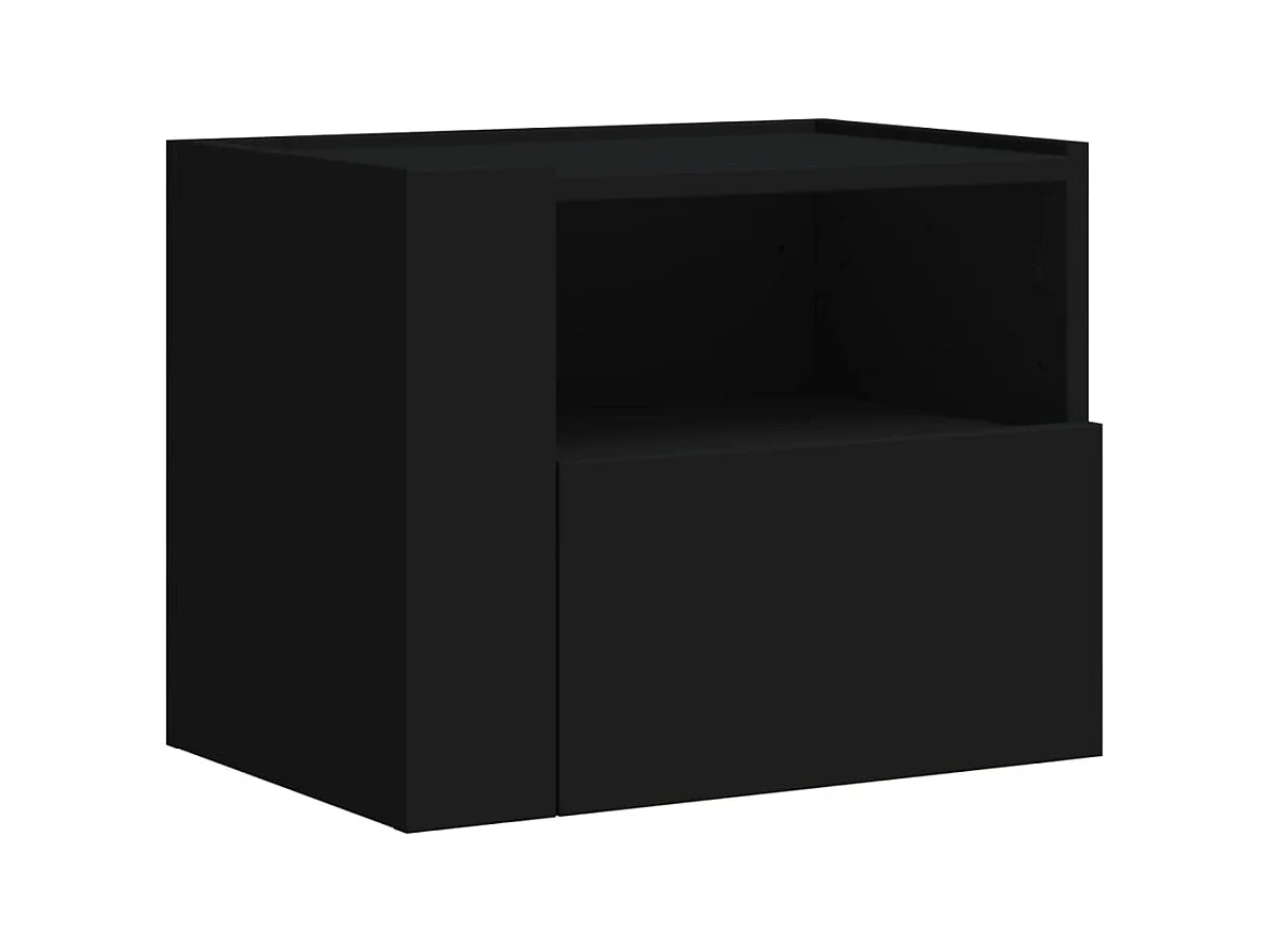 Tables de chevet murales 2 pcs noir 45x30x35 cm