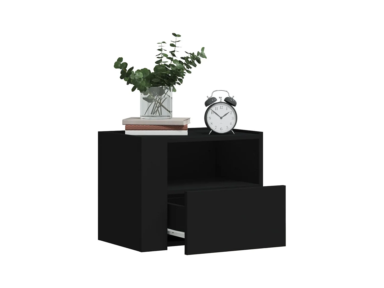 Tables de chevet murales 2 pcs noir 45x30x35 cm