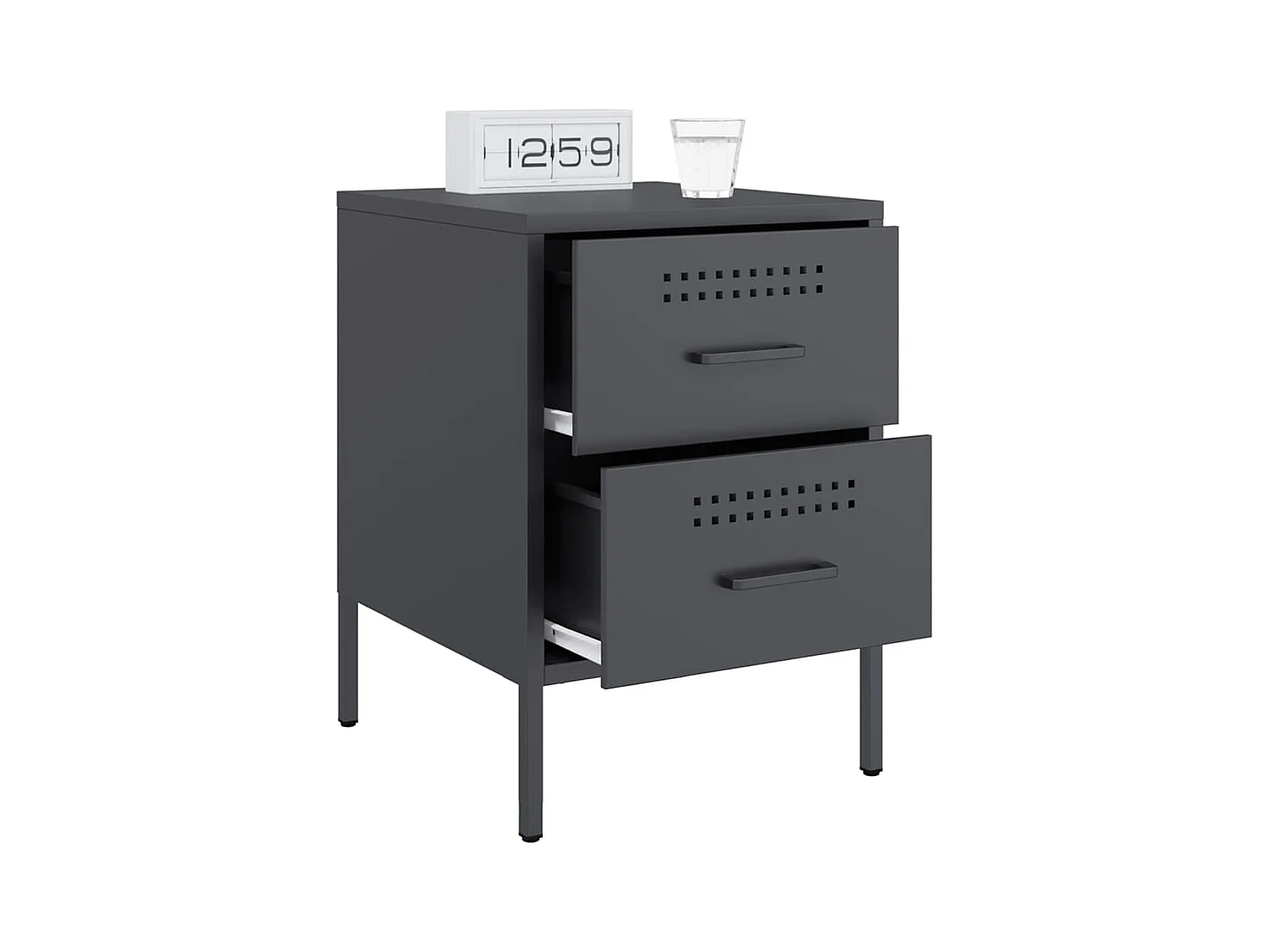 Tables de chevet 2 pcs anthracite 36x39x50,5 cm acier