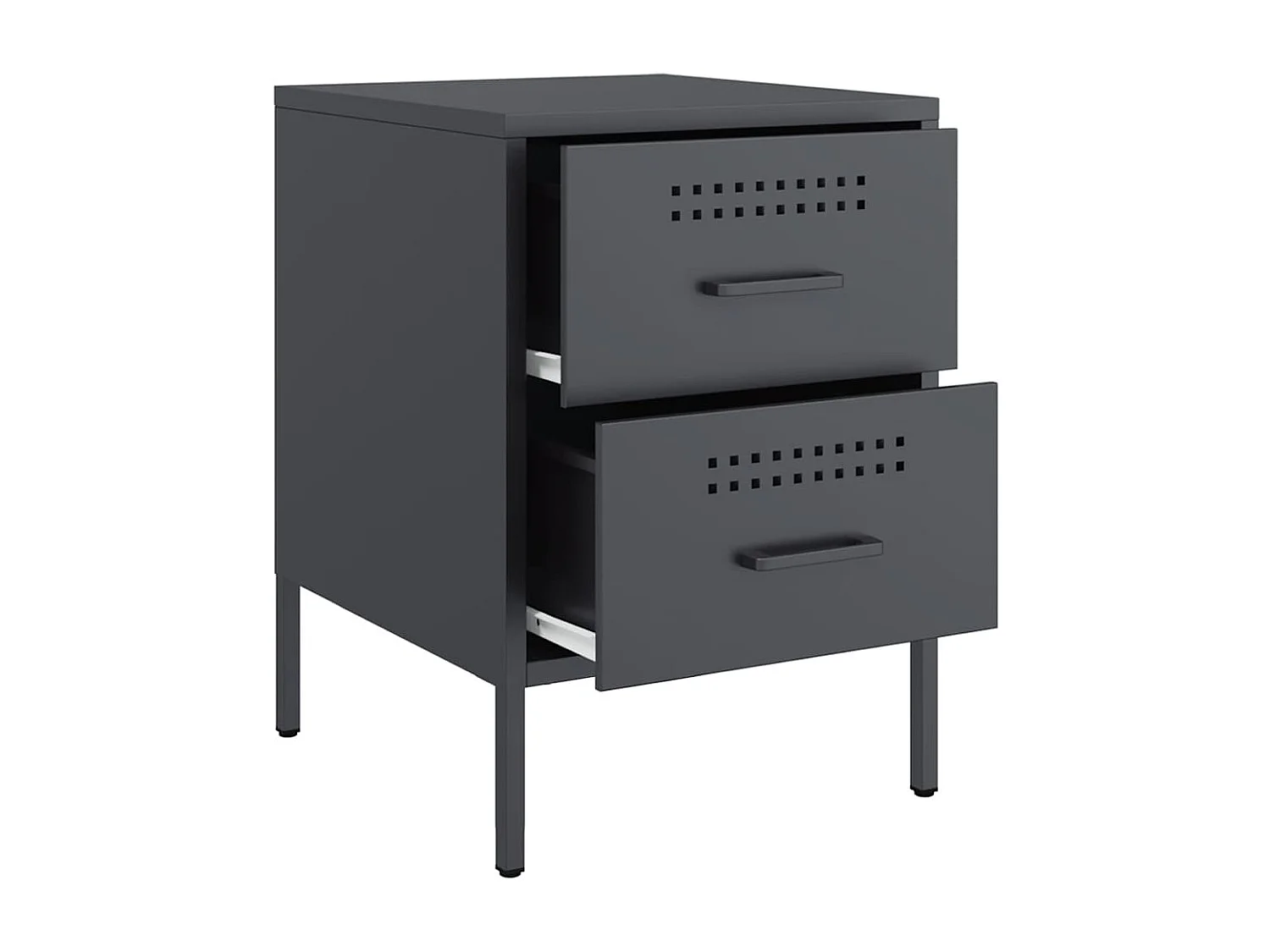 Tables de chevet 2 pcs anthracite 36x39x50,5 cm acier