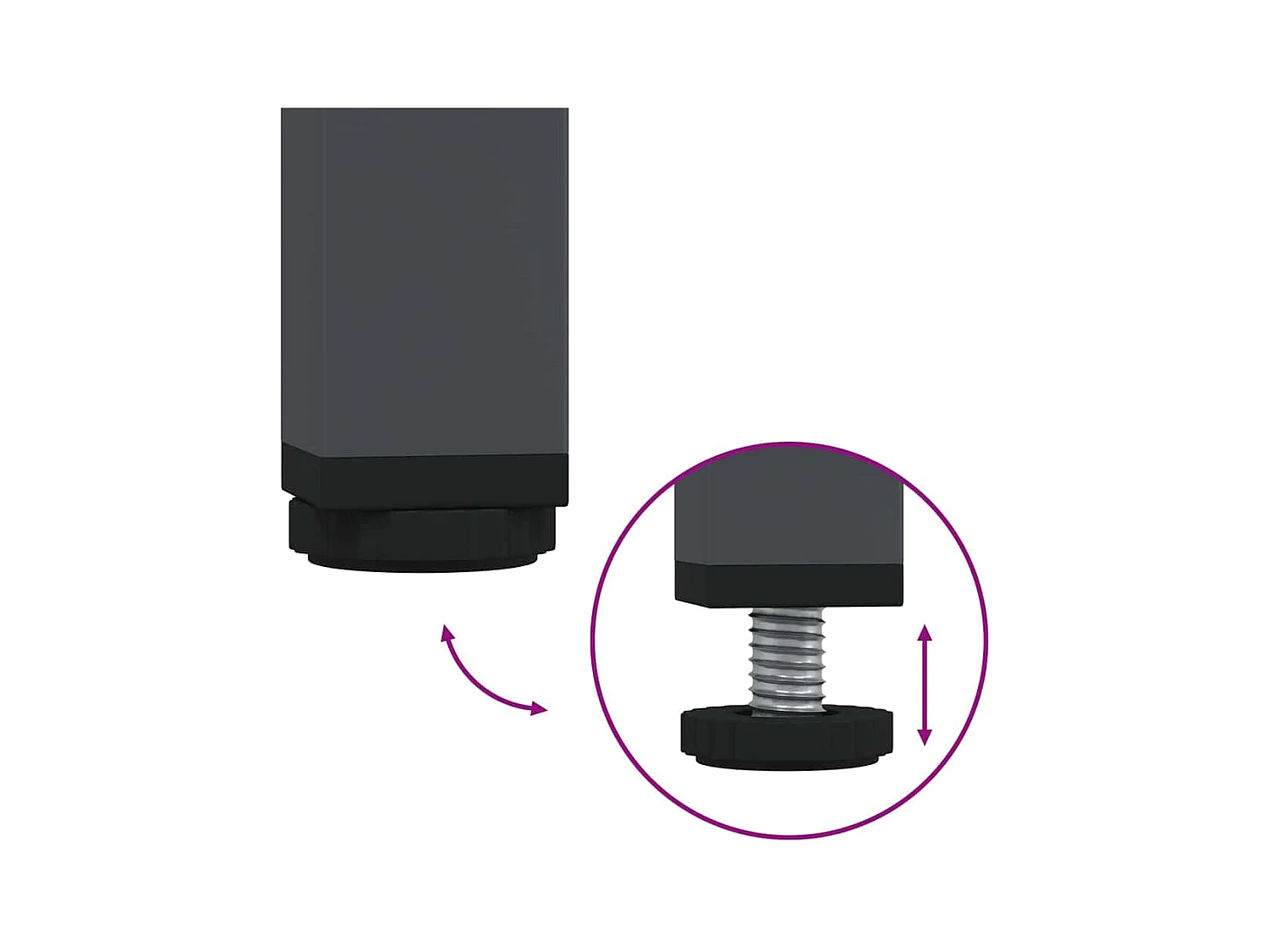 Tables de chevet 2 pcs anthracite 36x39x50,5 cm acier