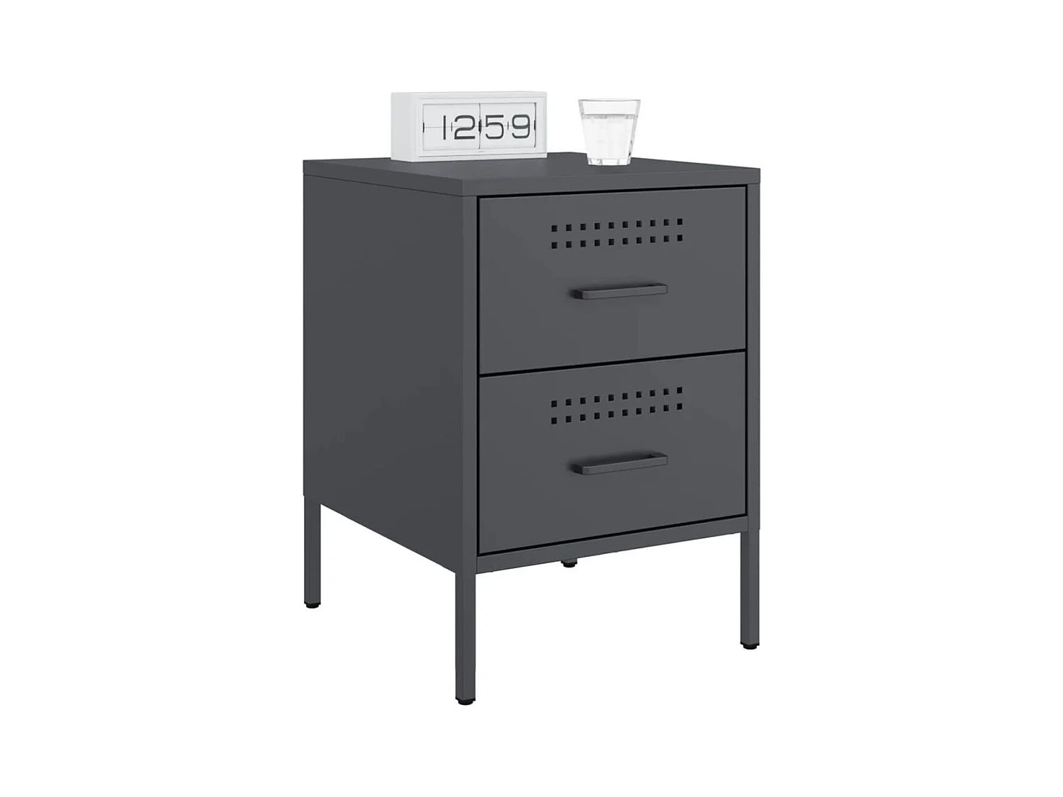Tables de chevet 2 pcs anthracite 36x39x50,5 cm acier