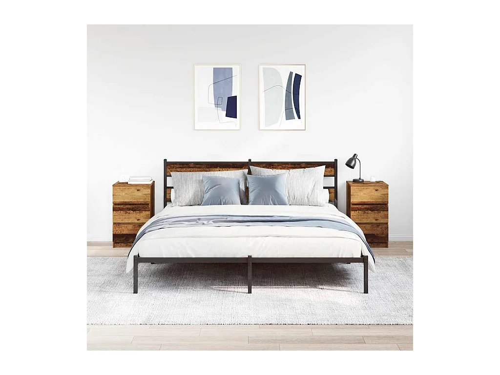 Tables de chevet avec 3 tiroirs 2 pcs vieux bois 39x35x65 cm