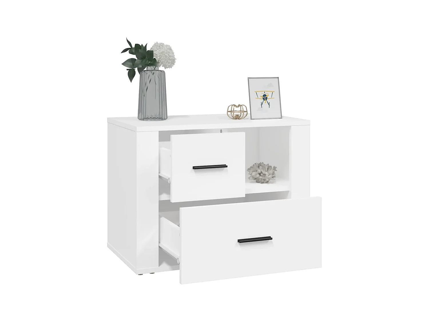 Table de chevet Blanc 60x36x45 cm Bois d'ingénierie