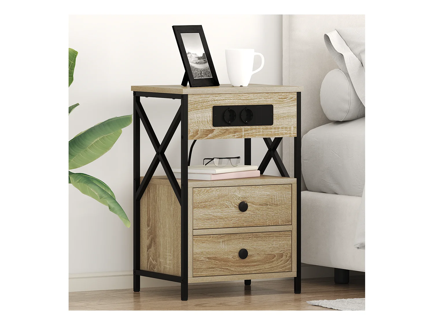 Cabinet de chevet 2 pcs Chêne sonoma 40 x 31 x 60 cm