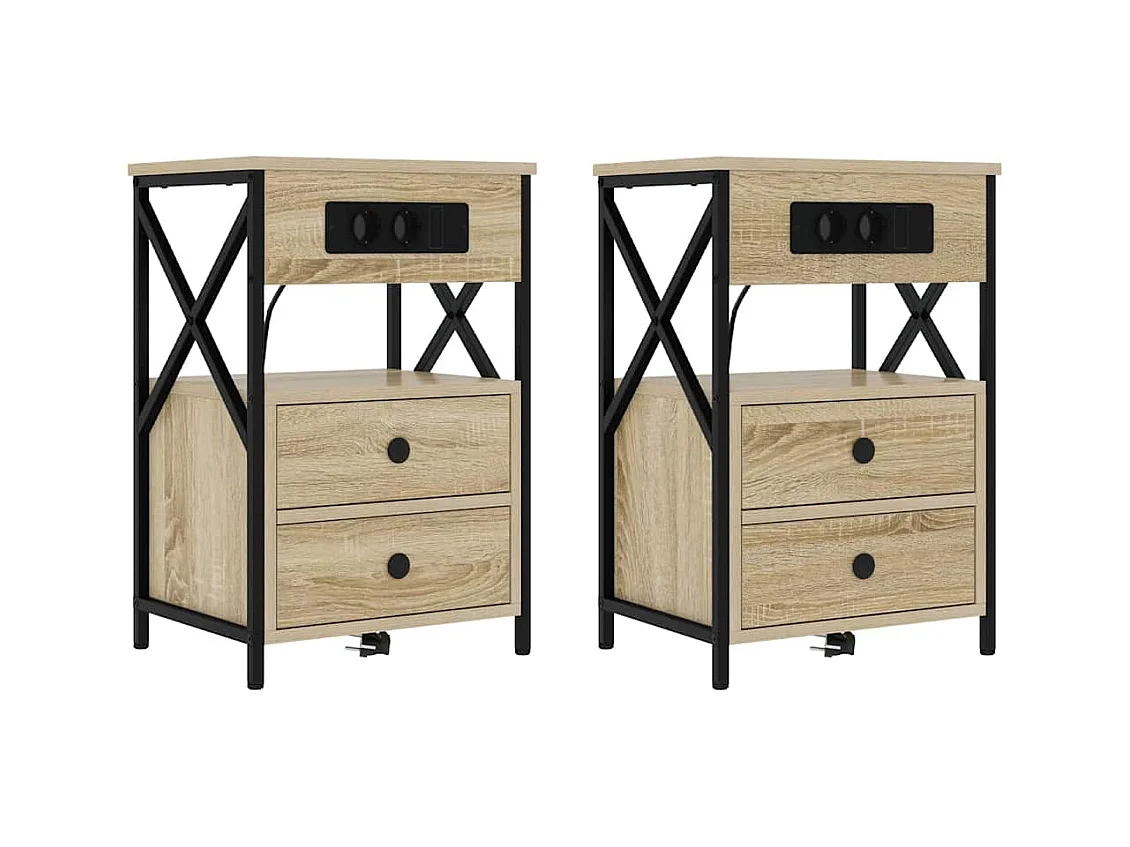 Cabinet de chevet 2 pcs Chêne sonoma 40 x 31 x 60 cm