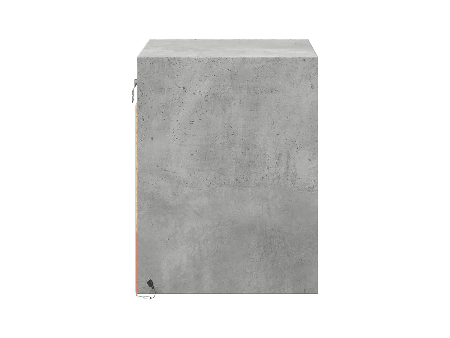 Tables de chevet murales avec lumières LED 2 pcs gris béton