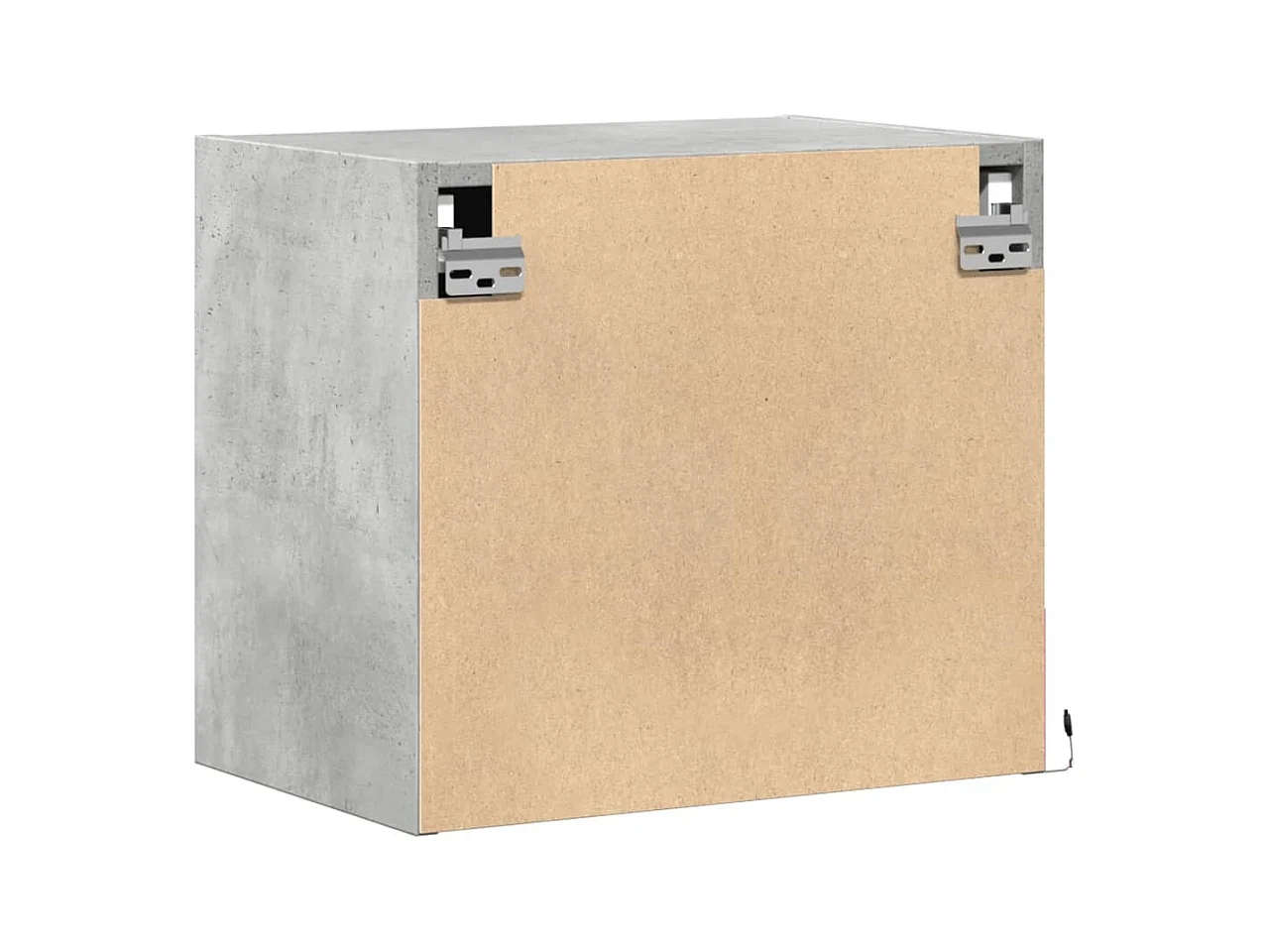 Tables de chevet murales avec lumières LED 2 pcs gris béton