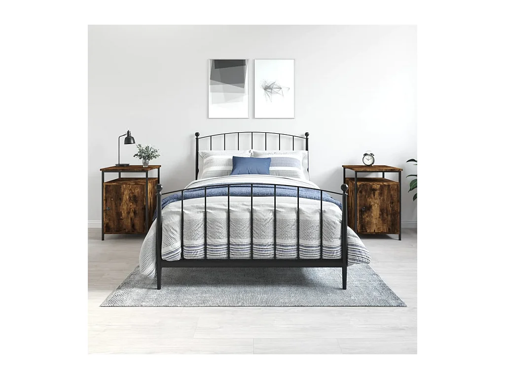 Tables de chevet 2 pcs chêne fumé 40x42x60 cm bois d'ingénierie