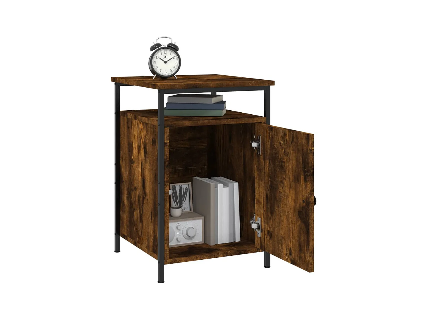 Nachtkastjes 2 stuks gerookt eiken 40x42x60 cm bewerkt hout