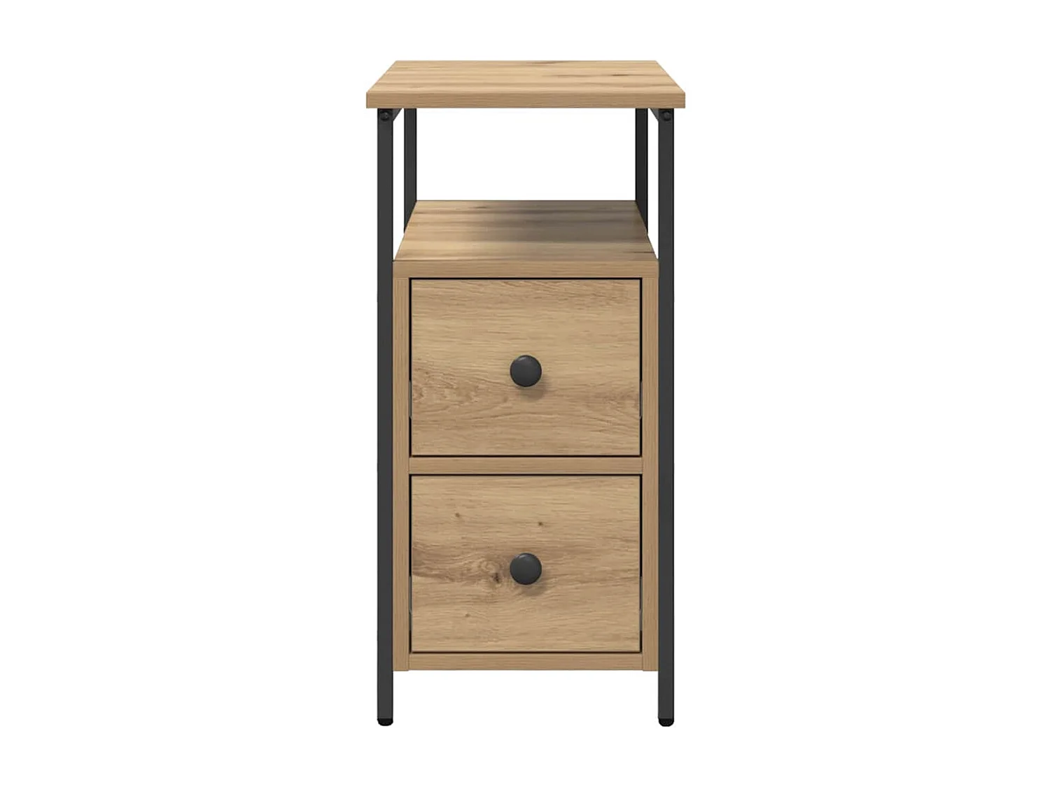 Cabinet de chevet avec tiroir chêne artisanal 30 x 60 x 60 cm