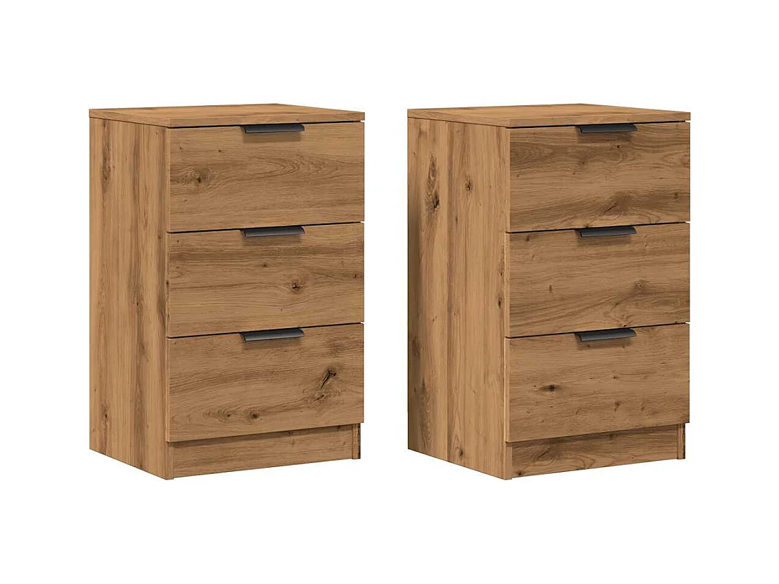 Tables de chevet 2 pcs chêne artisanal bois d'ingénierie
