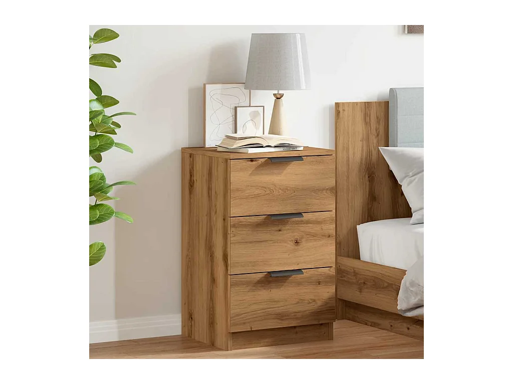 Tables de chevet 2 pcs chêne artisanal bois d'ingénierie