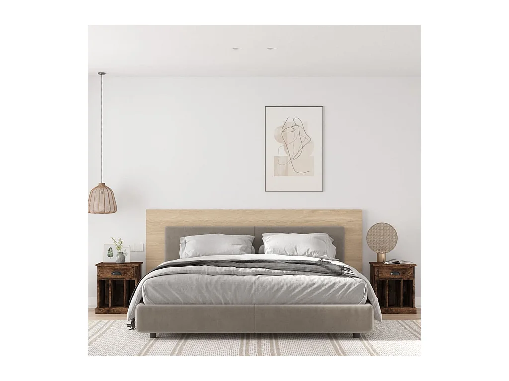 Tables de chevet 2 pcs chêne fumé 43x36x50 cm