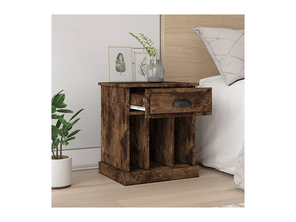 Tables de chevet 2 pcs chêne fumé 43x36x50 cm