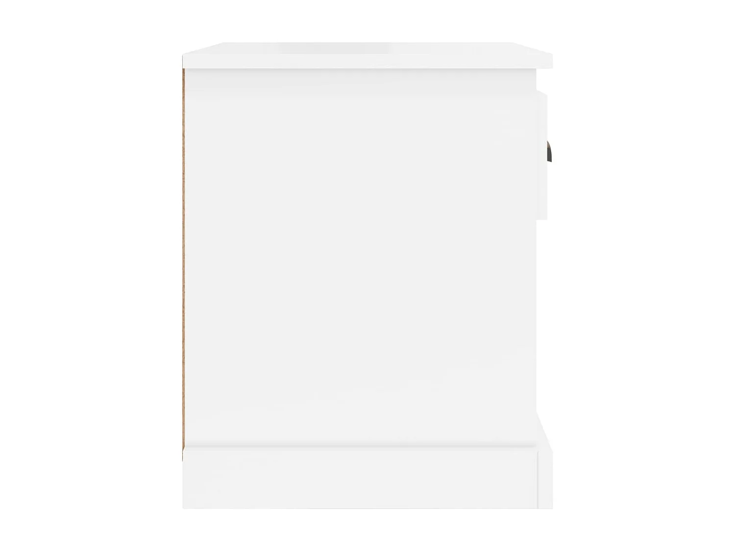 Comodino bianco lucido 39x39x47,5 cm Legno ingegnerizzato