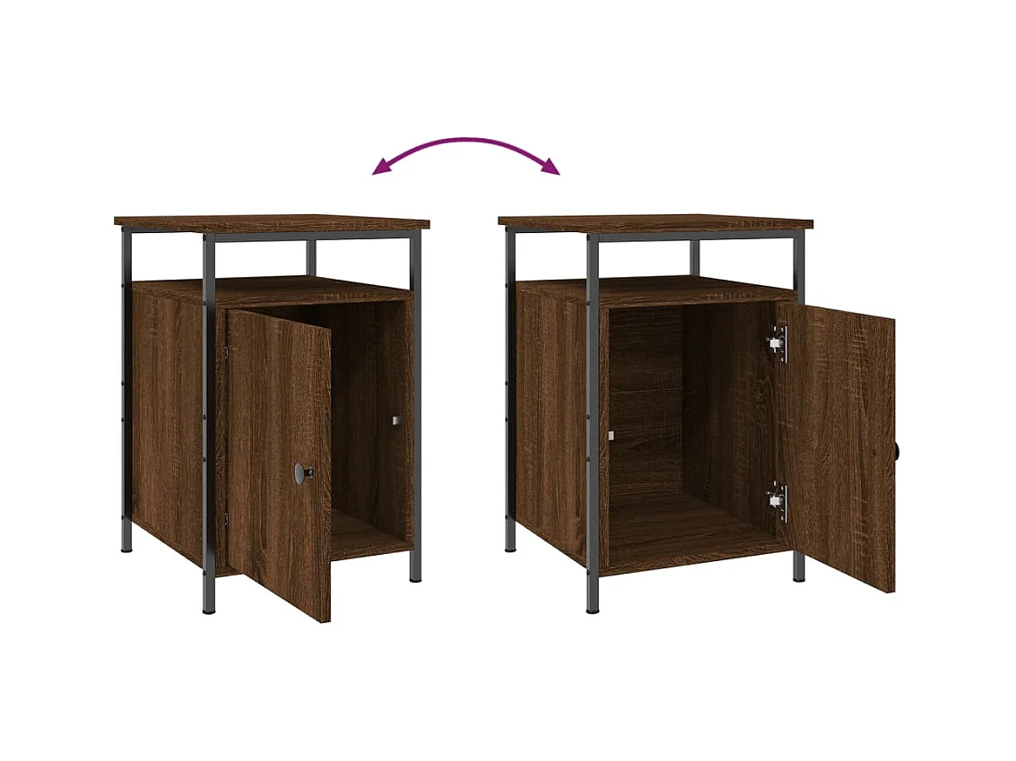 Nachtkastjes 2 stuks Bruin Eiken 40x42x60cm Bewerkt Hout