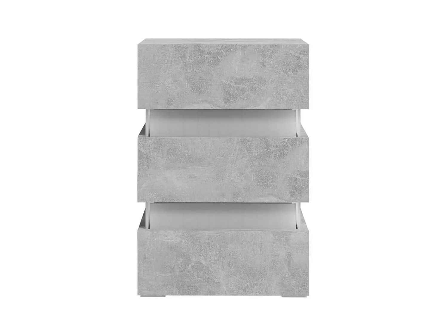 Table de chevet à LED gris béton 45x35x67 cm bois d'ingénierie